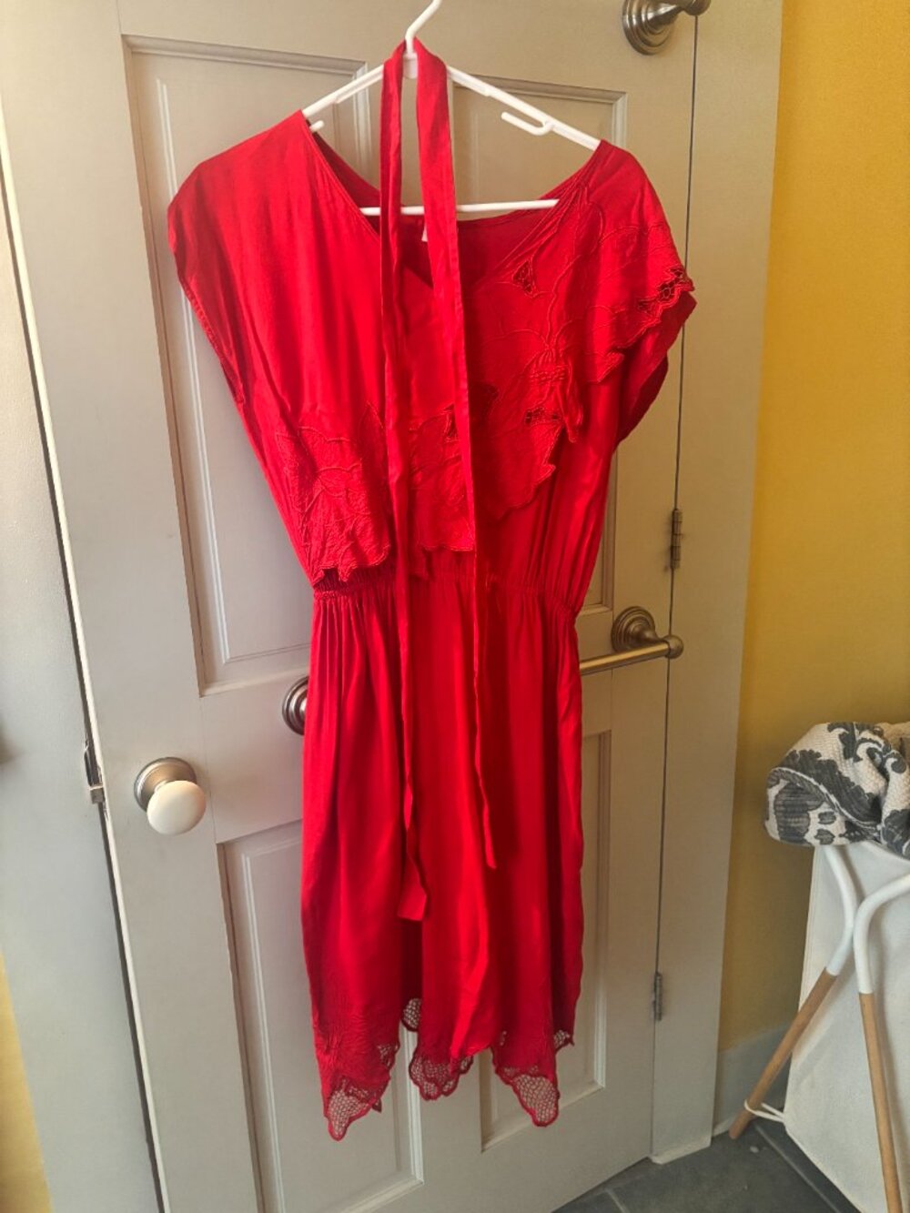 Vintage red lace-edged sundress